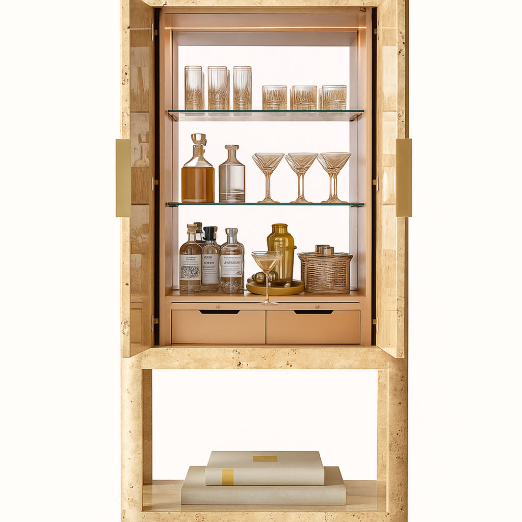 Aureum Luxe Marble Bar Cabinet