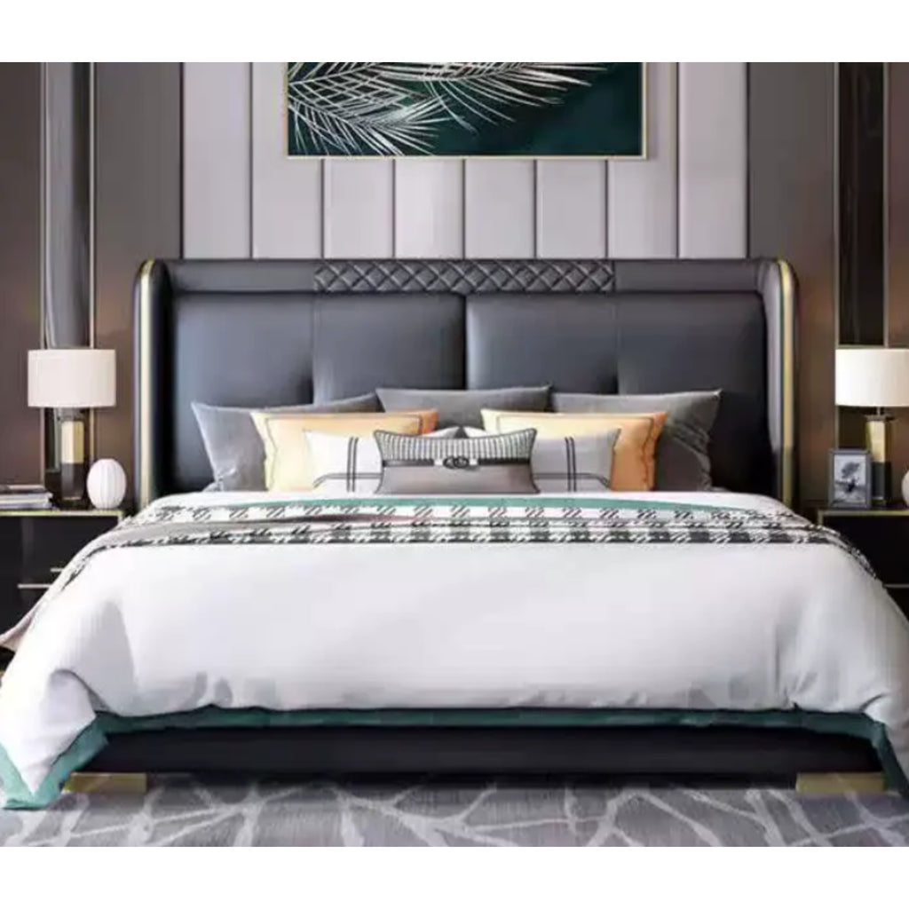 Bellagio Noir Quilted Headboard Bed