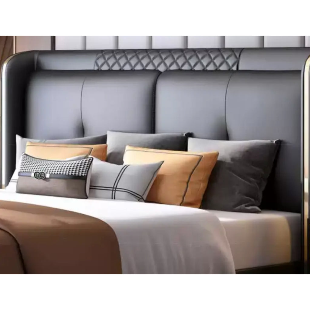 Bellagio Noir Quilted Headboard Bed